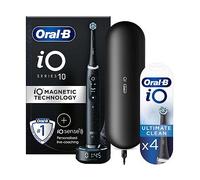 Oral-B iO10 Cosmic Black Electric Toothbrush + iO Ultimate Clean Black Toothbrush Heads 4 Pack Bundle