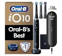 Oral-B iO10 Electric Toothbrushes Adults, Gifts For Women / Men, 1 Handle, 3 Toothbrush Heads, Charging Travel Case, Toothbrush Head Holder, 7 Modes, 2 Pin UK Plug, Cosmic Black, Oral B IO Toothbrush