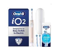 Oral-B iO2 Calm Pink Electric Toothbrush + Travel Case & iO Ultimate Clean Toothbrush Heads 2 Pack Bundle