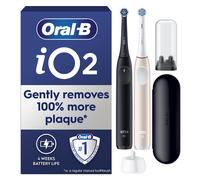 Oral B iO2 Duo Electric Toothbrush Set Travel Case 2 Heads Black Pink