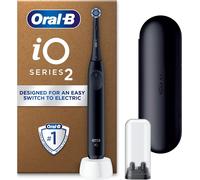 Oral-B iO2 Night Black Electric Toothbrush, 1 Toothbrush Head, 1 Travel Case, 1 Travel Refill Holder, Designed by Braun