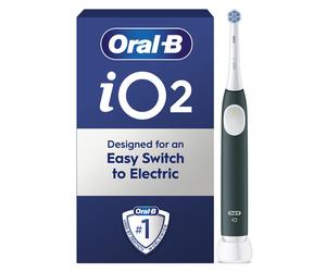 Oral-B iO2 Electric Toothbrush, 3 Modes, 100% Cleaner Teeth, Automatic Pressure Sensor, Quite Sound, Long-Lasting Battery, Forest Green