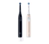 Oral-B iO 2 Electric Toothbrush | 2-Pack | Black & Pink | 2 Brush Heads | Travel Case