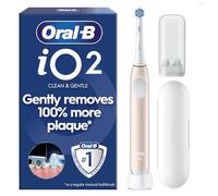 Oral-B iO2 Calm Pink Electric Toothbrush, 1 Toothbrush Head, 1 Travel Case, 1 Travel Refill Holder, Designed by Braun