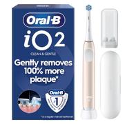 Oral-B iO2 Calm Pink Electric Toothbrush, 1 Toothbrush Head, 1 Travel Case, 1 Travel Refill Holder, Designed by Braun