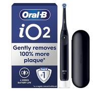 Oral-B iO2 Night Black Electric Toothbrush, 1 Toothbrush Head, 1 Travel Case, Designed by Braun