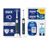 Oral-B iO 2 Forest Green Electric Toothbrush for Adults, 3 Cleaning Modes, Gentle on Gums, Soft Brushing, Accessories, Oral B Brush Replacement, Charger