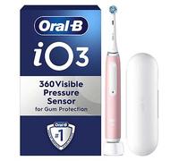 Oral-B iO3 Electric Toothbrushes Adults, 1 Toothbrush Head & Travel Case, 3 Modes With Teeth Whitening, 2 Pin UK Plug, Pink