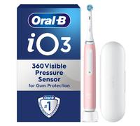 Oral-B iO3 Electric Toothbrushes Adults, 1 Toothbrush Head & Travel Case, 3 Modes With Teeth Whitening, 2 Pin UK Plug, Pink