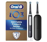 Oral-B iO3 Electric Toothbrush, 2 Toothbrush Heads, Pressure Sensor, Toothbrush for Adults with Travel Case, Gift Ideas for Him/Her, Matt Black