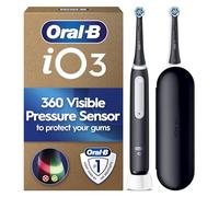 Oral-B iO3 Electric Toothbrush, 2 Toothbrush Heads, Pressure Sensor, Toothbrush for Adults with Travel Case, Gift Ideas for Him/Her, Matt Black