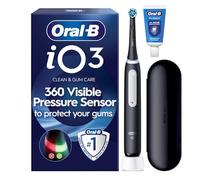 Oral-B iO3 Electric Toothbrush, Matt Black, with Travel Case and Toothpaste