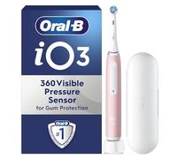 Oral-B iO3 Electric Toothbrushes Adults, 1 Toothbrush Head & Travel Case, 3 Modes With Teeth Whitening, 2 Pin UK Plug, Pink