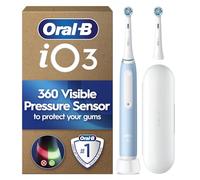 Oral-B iO3 Electric Toothbrushes, Toothbrush for Adults with 1 Toothbrush Head, 1 Travel Case, Ideal Gifts for Women & Men, Blue