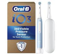 Oral-B iO3 Electric Toothbrushes, Toothbrush for Adults with 1 Toothbrush Head, 1 Travel Case, Ideal Gifts for Women & Men, Blue