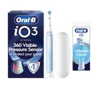 Oral-B iO3 Ice Blue with Travel Case - Toothbrush + 2 Toothbrush Heads