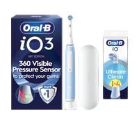 Oral-B iO3 Ice Blue with Travel Case - Toothbrush + 4 Toothbrush Heads