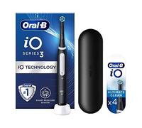 Oral-B iO3 Matt Black Electric Toothbrush + iO Ultimate Clean Black Toothbrush Heads 4 Pack Bundle