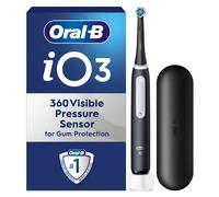 Oral-B iO3 Matte Black Electric Toothbrush with Travel Case - Toothbrush + 2 Toothbrush Heads (Radiant White)