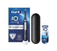 Oral-B iO3 Matte Black Electric Toothbrush with Travel Case - Toothbrush + 4 Toothbrush Heads
