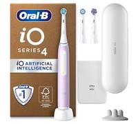 Oral-B iO4 Electric Toothbrush for Adults, 3 Toothbrush Heads, Travel Case & Toothbrush Head Holder, 4 Modes with Teeth Whitening, 2 Pin UK Plug, Pink