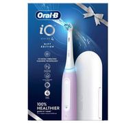 Oral-B iO4 Electric Toothbrushes For Adults, 1 Toothbrush Head, Travel Case & Toothbrush Head Holder, 4 Modes With Teeth Whitening, UK 2 Pin Plug, Lavender, New