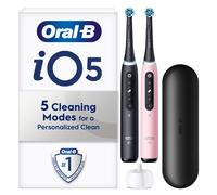 Oral B iO5 Black & Pink Electric Toothbrushes Designed By Braun Duo Pack - Toothbrush + 4 Toothbrush Heads
