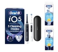 Oral-B iO5 Black & White Electric Toothbrushes Duo Pack - Toothbrush + 6 Toothbrush Heads