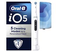 Oral-B iO5 Electric Toothbrush, White iO Toothbrush, 1 Magnetic Pouch Travel Case, 1 Toothbrush Head