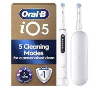 Oral-B iO 5 White Electric Toothbrush, 2 Toothbrush Heads, 1 Travel Case, Designed by Braun