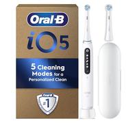 Oral-B iO 5 White Electric Toothbrush, 2 Toothbrush Heads, 1 Travel Case, Designed by Braun