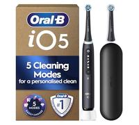 Oral-B iO5 Electric Toothbrushes for Adults, 2 Toothbrush Head and Travel Case, 5 Modes with Teeth Whitening, 2 Pin Plug, Black