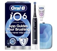 Oral-B iO6 Electric Toothbrush, Black Lava, with Magnetic Travel Pouch