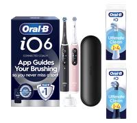 Oral-B iO6 Electric Toothbrush Night Black & Calm Pink Duo Pack - Toothbrush + 10 Toothbrush Heads