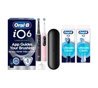 Oral-B iO 6 Electric Toothbrush | 2-Pack for Couples or Family | Black Lava & Pink Sand | 2 Brush Heads | Long-Lasting Battery | Premium Travel Case