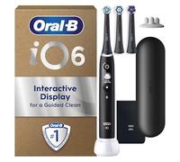 Oral-B iO6 Electric Toothbrushes For Adults, 3 Toothbrush Heads, Travel Case & Toothbrush Head Holder, 5 Modes With Teeth Whitening, 2 Pin UK Plug, Black