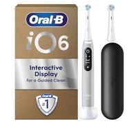 Oral-B iO 6 Grey Electric Toothbrush, 2 Toothbrush Heads, 1 Travel Case, Designed by Braun