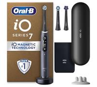 Oral-B iO7 Electric Toothbrushes For Adults, App Connected Handle, 3 Toothbrush Heads, Travel Case & Toothbrush Head Holder, 5 Modes with Teeth Whitening, Black