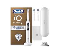 Oral-B iO7 Electric Toothbrushes For Adults, App Connected Handle, 3 Toothbrush Heads, Travel Case & Toothbrush Head Holder, 5 Modes with Teeth Whitening, White