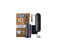 Oral-B iO8 2x Electric Toothbrushes For Adults, Fathers Day Gifts For Him/Her, App Connected Handles, 4 Toothbrush Heads, 1 Travel Case, Black/Violet