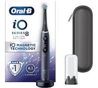 Oral B iO8 Black Electric Toothbrush with Zipper Case - Toothbrush + 4 Refills