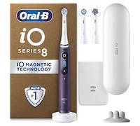 Oral-B iO8 Electric Toothbrushes For Adults, App Connected Handle, 3 Toothbrush Heads, Travel Case & Toothbrush Head Holder, 6 Modes, 2 Pin UK Plug, Violet