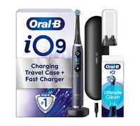 Oral-B iO9 Black Onyx Electric Toothbrush + iO Ultimate Clean Black Toothbrush Heads 4 Pack Bundle