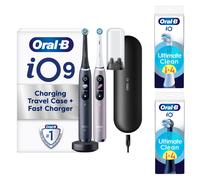 Oral-B iO9 Duo Pack of Two Electric Toothbrushes Black Lava & Rose Quartz - Toothbrush + 6 Toothbrush Heads