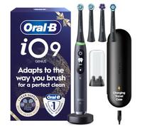 Oral-B iO9 Electric Toothbrush | 4 Brush Heads | Christmas Edition | Black Onyx | Fast Magnetic Charger|Charging Travel Case | Brush Head Holder