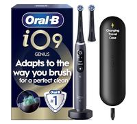 Oral-B iO9 Electric Toothbrush for Adults, 1 Handle, Black - 2 Brush Heads, Fast Charging Travel Case, Designed by Braun, Special Edition, UK Two Pin Plug