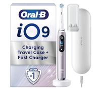 Oral-B iO9 Electric Toothbrush For Adults, App Connected Handle, 1 Toothbrush Head and Charging Travel Case, 7 Modes with Teeth Whitening, 2 Pin Plug, Rose