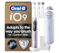 Oral-B iO9 Electric Toothbrushes For Adults, App Connected Handle, 3 Toothbrush Heads, Charging Travel Case and Toothbrush Head Holder, 7 Modes, 2 Pin Plug, Rose