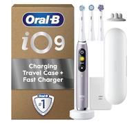 Oral-B iO9 Electric Toothbrushes For Adults, App Connected Handle, 3 Toothbrush Heads, Charging Travel Case & Toothbrush Head Holder, 7 Modes, 2 Pin UK Plug, Rose