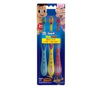Oral-B Kids Chhota Bheem Manual Toothbrush, Extra Soft Bristles, Easy To Hold Handle Pack Of 3 (Age 2+), Multicolour
